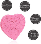 Compressed Facial Sponges Reusable Heart Shaped-10pcs